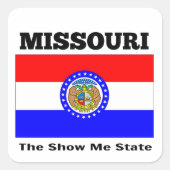 Missouri, The Show Me State, Vierkante Sticker (Voorkant)