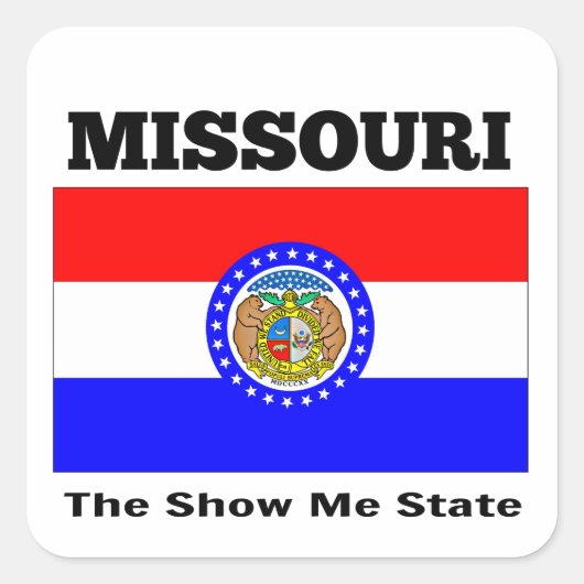 Missouri, The Show Me State, Vierkante Sticker (Voorkant)