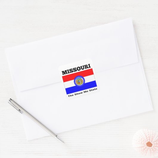 Missouri, The Show Me State, Vierkante Sticker (Envelop)