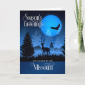 Missouri The Show Me State Woodland Deer Feestdagen Kaart (Voorkant)