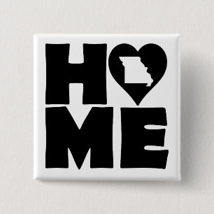 Missouri Thuis Hart Staat Knoop Badge Speld Vierkante Button 5,1 Cm