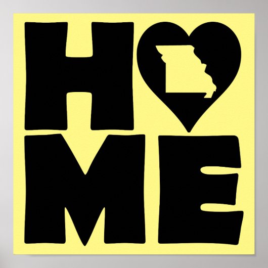 Missouri Thuis Hart Staat Poster Bord (Voorkant)