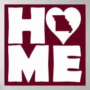 Missouri Thuis Hart Staat Poster Bord