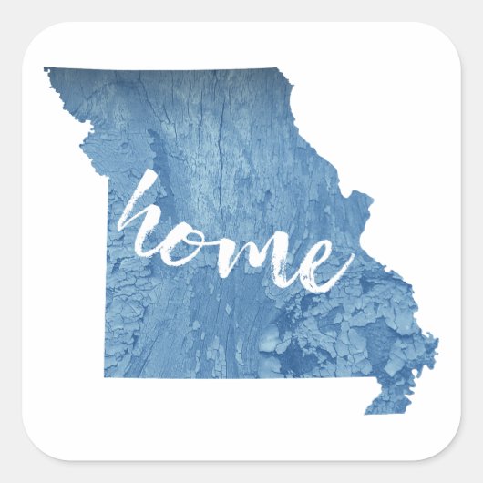 Missouri Thuis Houtstructuur Vierkante Sticker (Voorkant)