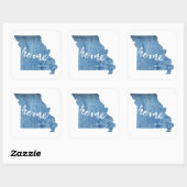 Missouri Thuis Houtstructuur Vierkante Sticker (Vel)