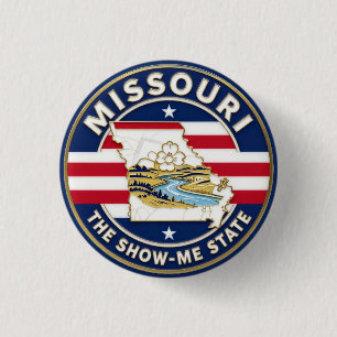 MISSOURI Toon Me Staat Erfgoed Embleem Ronde Button 3,2 Cm