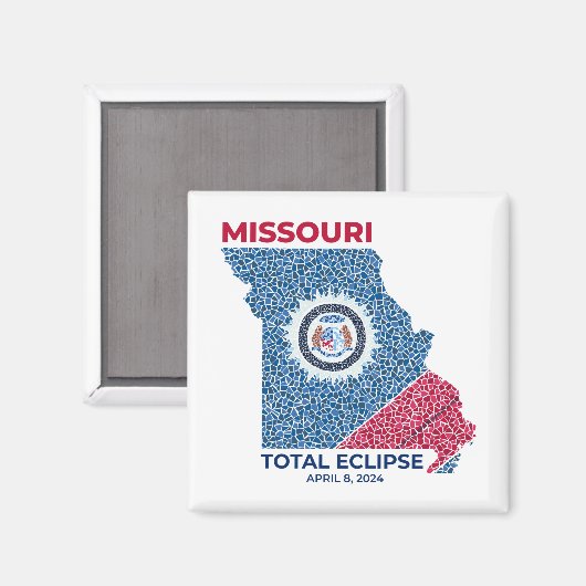 Missouri Total Eclipse Square Magnet (Voorkant / Achterkant)