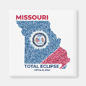 Missouri Total Eclipse Square Magnet (Voorkant)