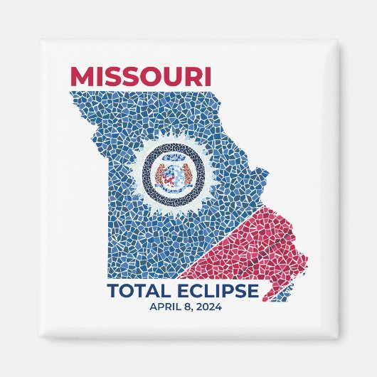 Missouri Total Eclipse Square Magnet (Voorkant)