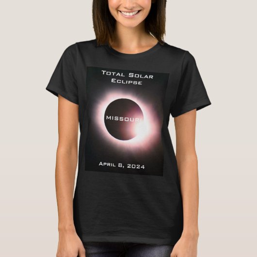 Missouri Totale zonsverduistering 8 april 2024 T-shirt (Voorkant)