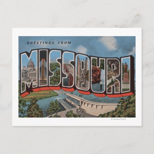 Missouri (Uitzicht Dam) - Grote letterscènes Briefkaart (Voorkant)