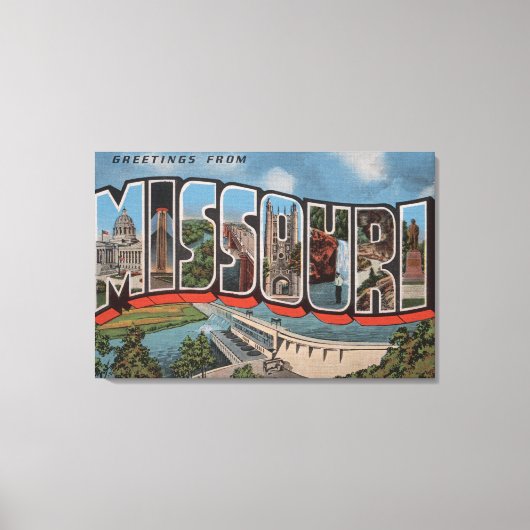 Missouri (Uitzicht Dam) - Grote letterscènes Canvas Afdruk (Voorkant)