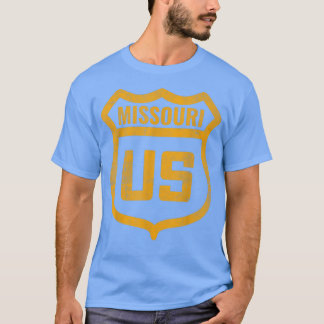 Missouri - US highway distressed weathered look ro T-shirt
