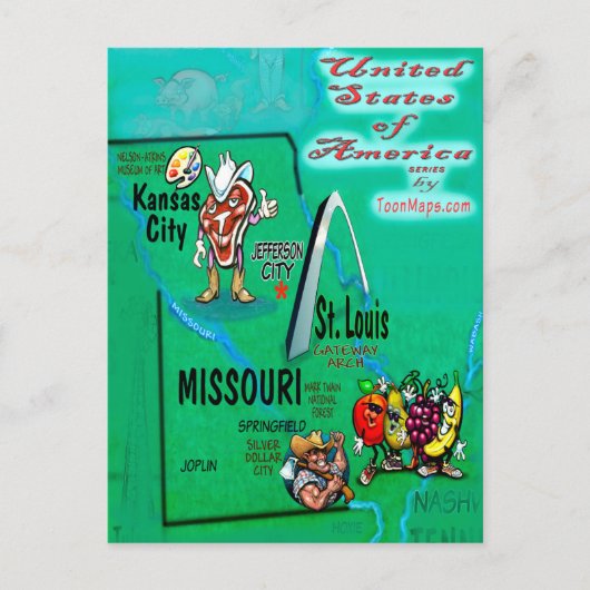 Missouri USA Kaart (Voorkant)