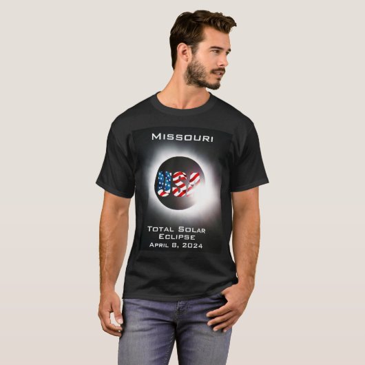 Missouri USA Totale zonsverduistering 8 april 2024 T-shirt (Voorkant volledig)