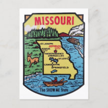 Missouri Vintage jaren 1950 Decal Kaart