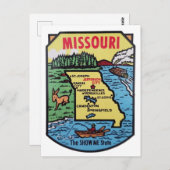 Missouri Vintage jaren 1950 Decal Kaart (Voorkant / Achterkant)