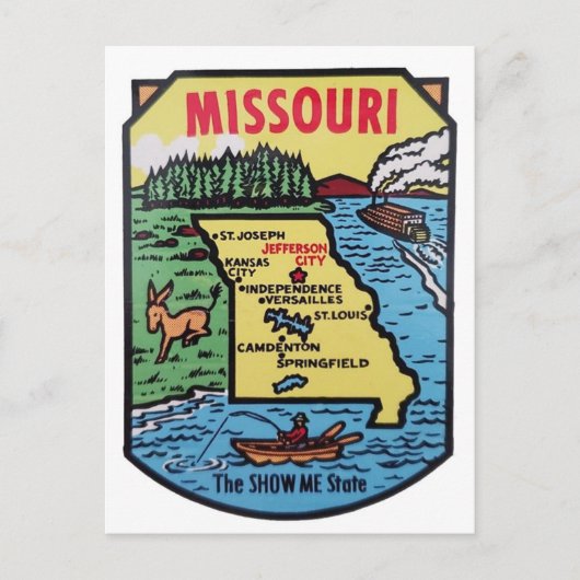 Missouri Vintage jaren 1950 Decal Kaart (Voorkant)