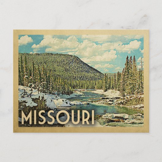 Missouri Vintage Travel Snowy Winter Natuur Briefkaart (Voorkant)