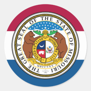 Missouri vlag & embleem, vlag van Missouri Ronde Sticker