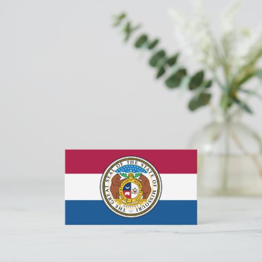 Missouri vlag & embleem, vlag van Missouri Visitekaartje (Staand voorkant)