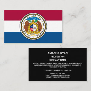 Missouri vlag & embleem, vlag van Missouri Visitekaartje
