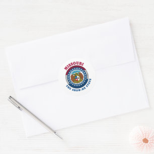 MISSOURI VLAG VAN DE SHOW-ME STATE RONDE STICKER