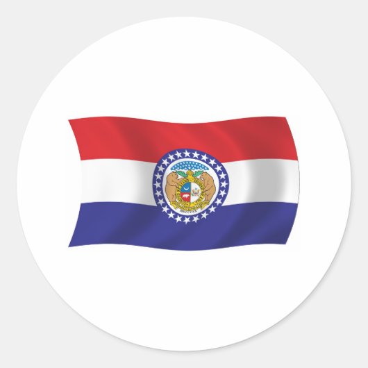 Missouri Vlagsticker Ronde Sticker (Voorkant)