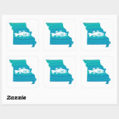 Missouri Wave Vist Vierkante Sticker (Vel)