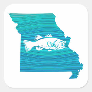 Missouri Wave Vist Vierkante Sticker