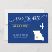 Missouri Wedding Save the Date Kaart, Map Magnetische Uitnodiging (Voorkant)