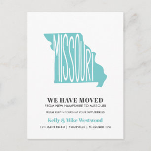 MISSOURI Wij hebben het Nieuwe adres Nieuwe Huis v Briefkaart