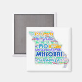 Missouri Word Cloud Magneet (Voorkant / Achterkant)