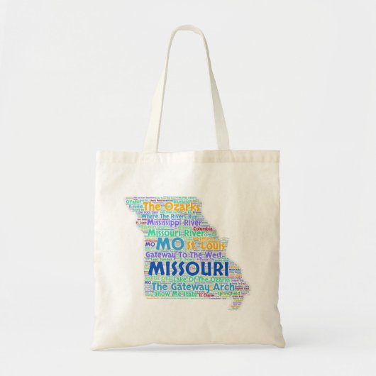 Missouri Word Cloud Tote Bag (Voorkant)