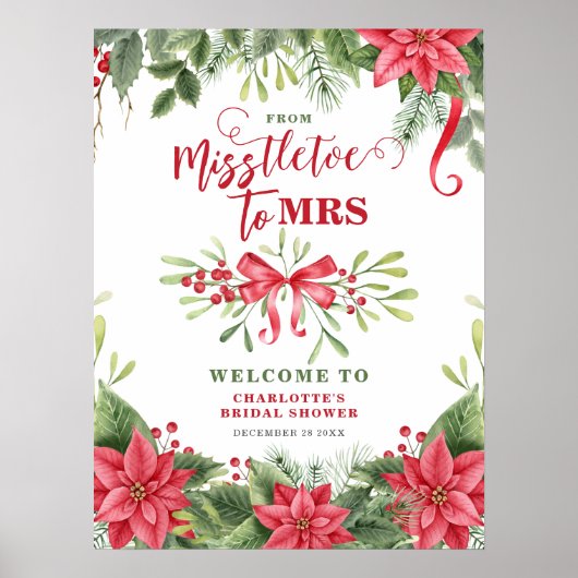 Misstletoe aan mevrouw Winter Vrijgezellenfeest we Poster (Voorkant)