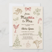 Misstletoe naar Mrs Christmas Vrijgezellenfeest Kaart (Voorkant)