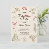 Misstletoe naar Mrs Christmas Vrijgezellenfeest Kaart (Staand voorkant)