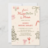 Misstletoe naar Mrs Hand Drawn Vrijgezellenfeest Kaart (Voorkant)