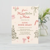 Misstletoe naar Mrs Hand Drawn Vrijgezellenfeest Kaart (Staand voorkant)