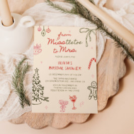 Misstletoe naar Mrs Hand Drawn Vrijgezellenfeest Kaart