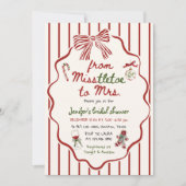 Misstletoe to Mrs Hand Drawn Bridal Shower Kaart (Voorkant)