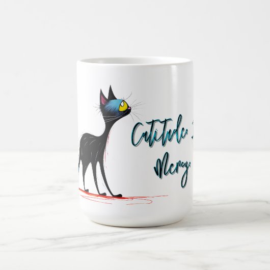 Missy Miss Mug — 100% Catitude, 0% Mercy Magische Mok (Midden)