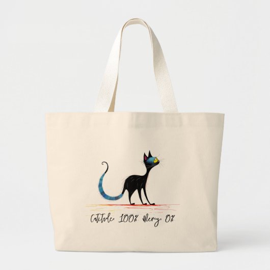 Missy Miss Tote – 100% Catitude, 0% Mercy Grote Tote Bag (Voorkant)