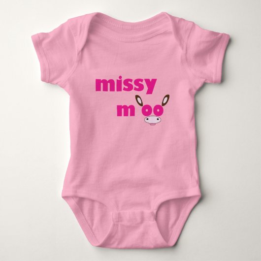 Missy Moo Cow Logo Roze Romper (Voorkant)