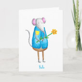 Missy Mouse met een bloem "gewoon omdat" Kaart (Voorkant)