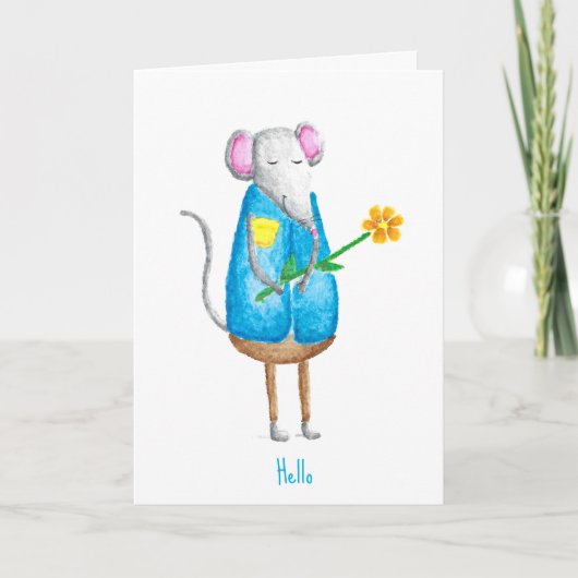 Missy Mouse met een bloem "gewoon omdat" Kaart (Voorkant)