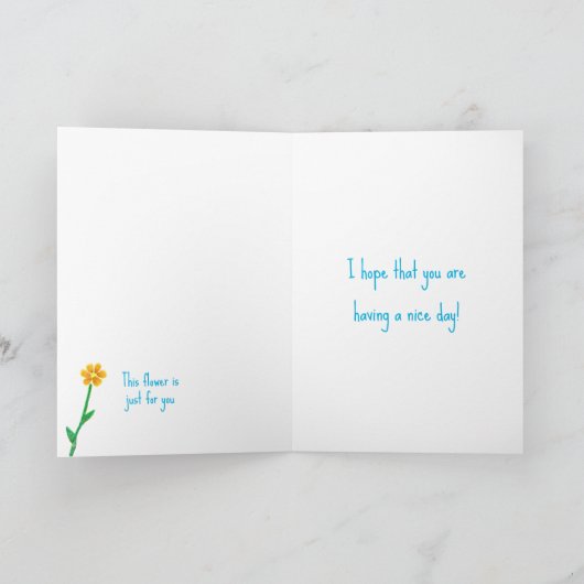 Missy Mouse met een bloem "gewoon omdat" Kaart (Binnen)