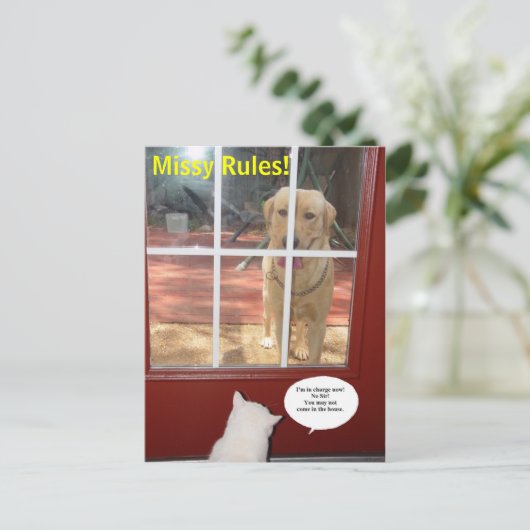 Missy Rules! Briefkaart (Staand voorkant)