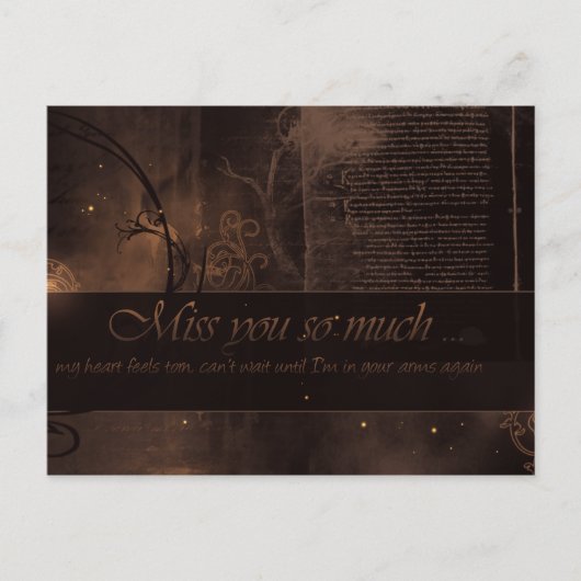 MissYouSoMuch Briefkaart (Voorkant)
