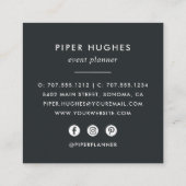 Mist | Boho Floral Vierkante Visitekaartje (Achterkant)